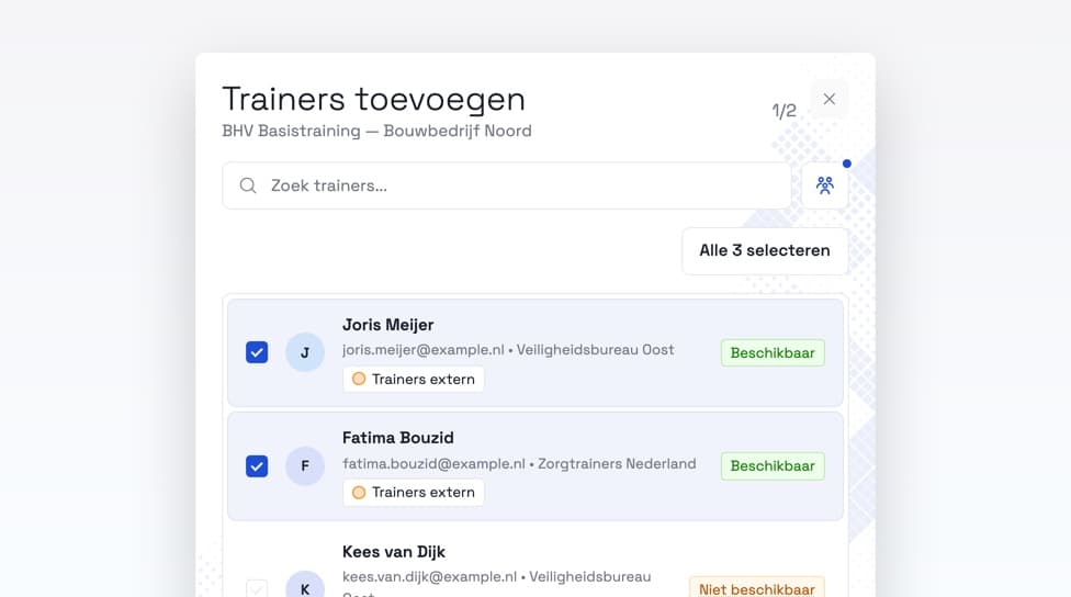 Gebruikersgroepen: personen indelen en per groep toevoegen