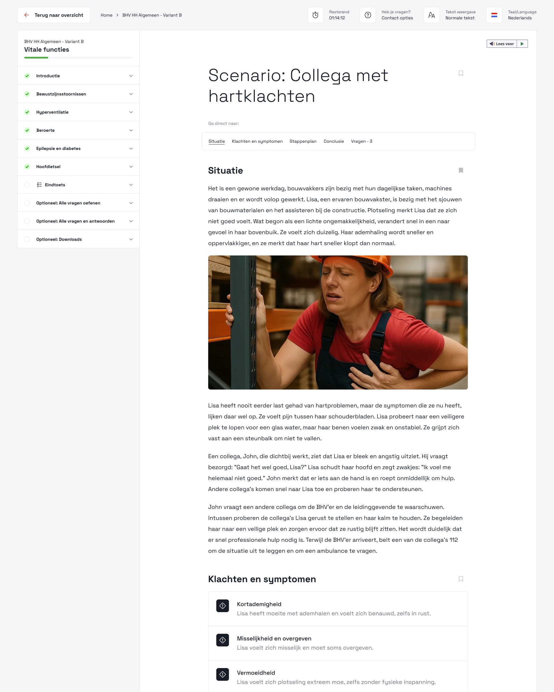 Een hoofdstuk in de vernieuwde lesstof, met hoofdstuknavigatie en bladwijzers